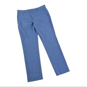 Banana Republic Ryan Blue Wool Stretch Lined Mid Rise Straight Fit Dress Pants